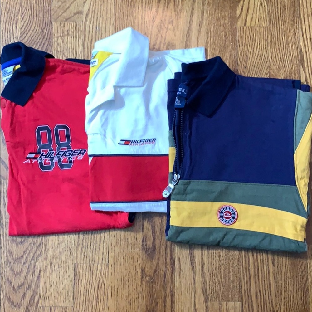 LOT boys SS Tommy Hilfiger & Guess polo shirts Med